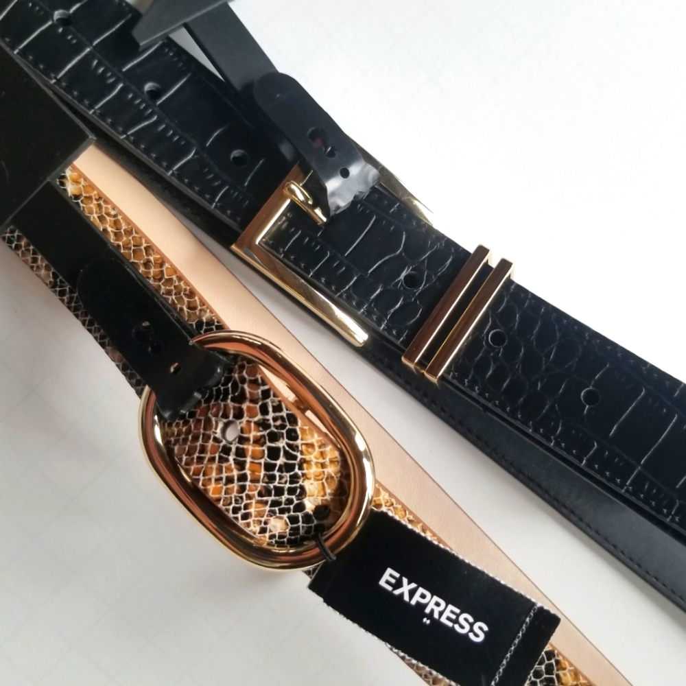 Bundle of 2 Express Snake Skin Belts Size Medium